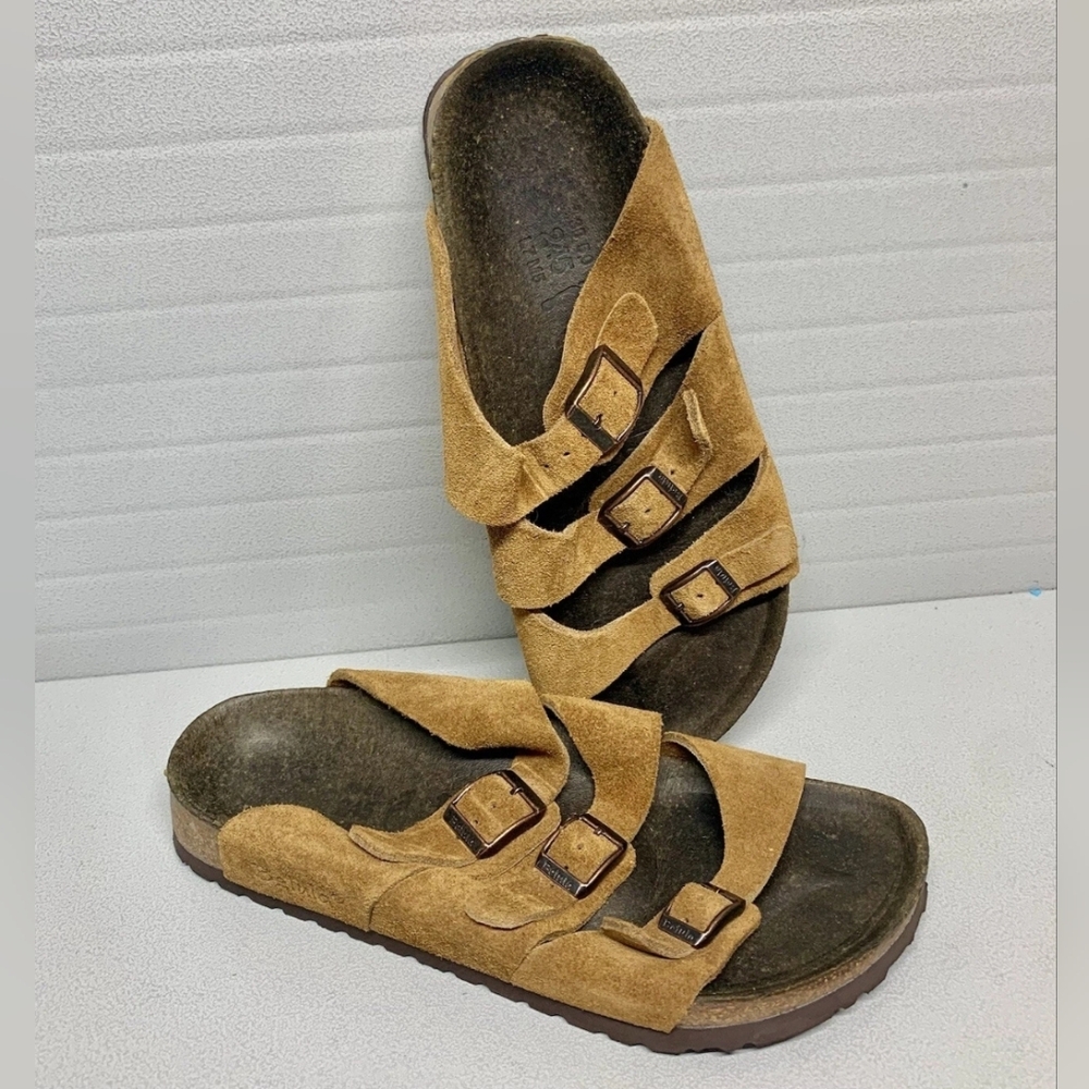 Birkenstock Betula Suede 3 Straps Dusty Black Insole Unisex Size M-5 L-7